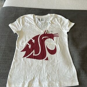 WSU womens vneck tee